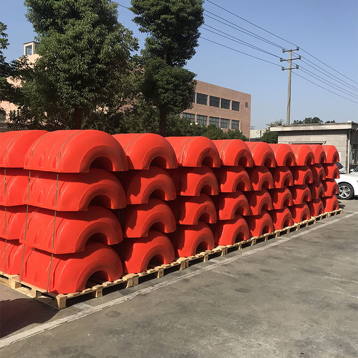 供應托浮管道橘紅色浮筒 兩半片夾管子塑料浮體